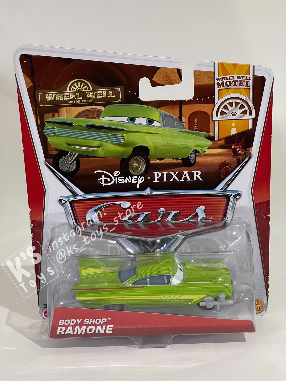 DISNEY PIXAR CARS BY MATTEL, “BODY SHOP RAMONE" WHEEL WELL MOTEL SERIES - BNIP