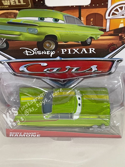 DISNEY PIXAR CARS BY MATTEL, “BODY SHOP RAMONE" WHEEL WELL MOTEL SERIES - BNIP