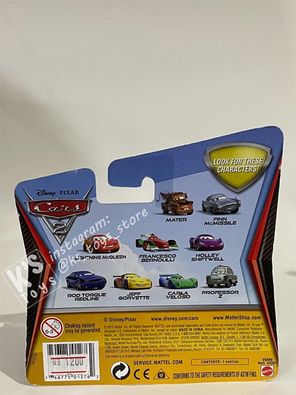 DISNEY PIXAR CARS "FINN MCMISSILE" SHORT CARD CARS 2 - BNIP