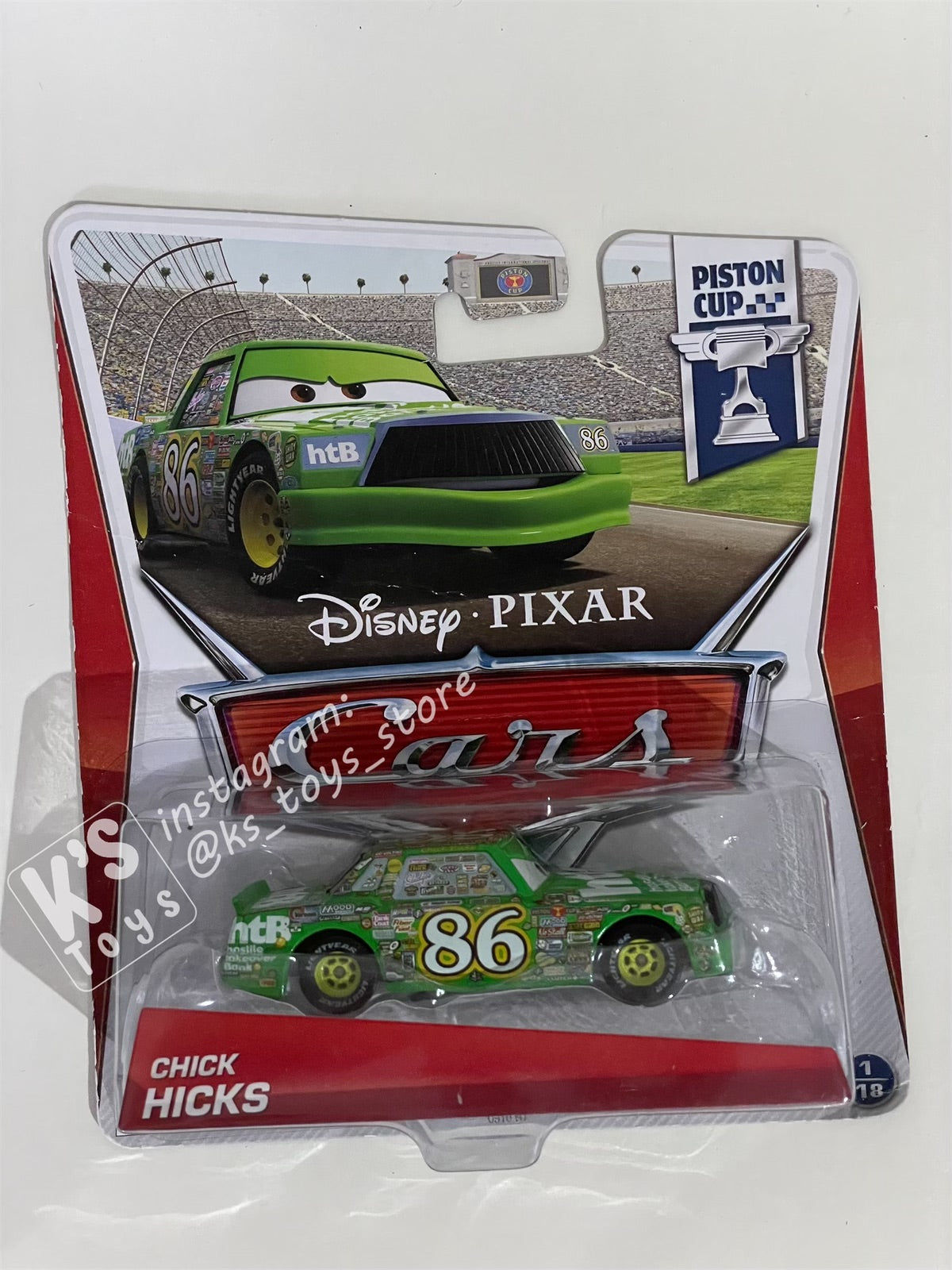 DISNEY PIXAR CARS BY MATTEL, CHICK HICK - PISTON CUP SERIES - BNIP