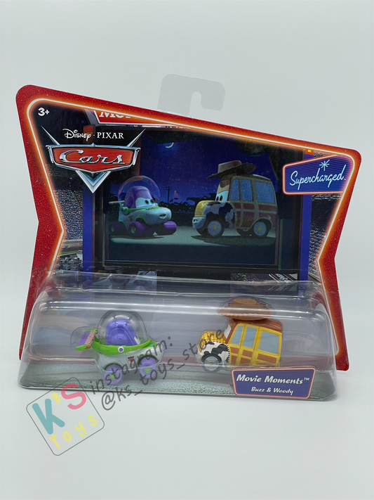 Disney Pixar Cars 1:55 by Mattel 2-Pack Movie Moments, BUZZ & WOODY - Supercharged - BNIP