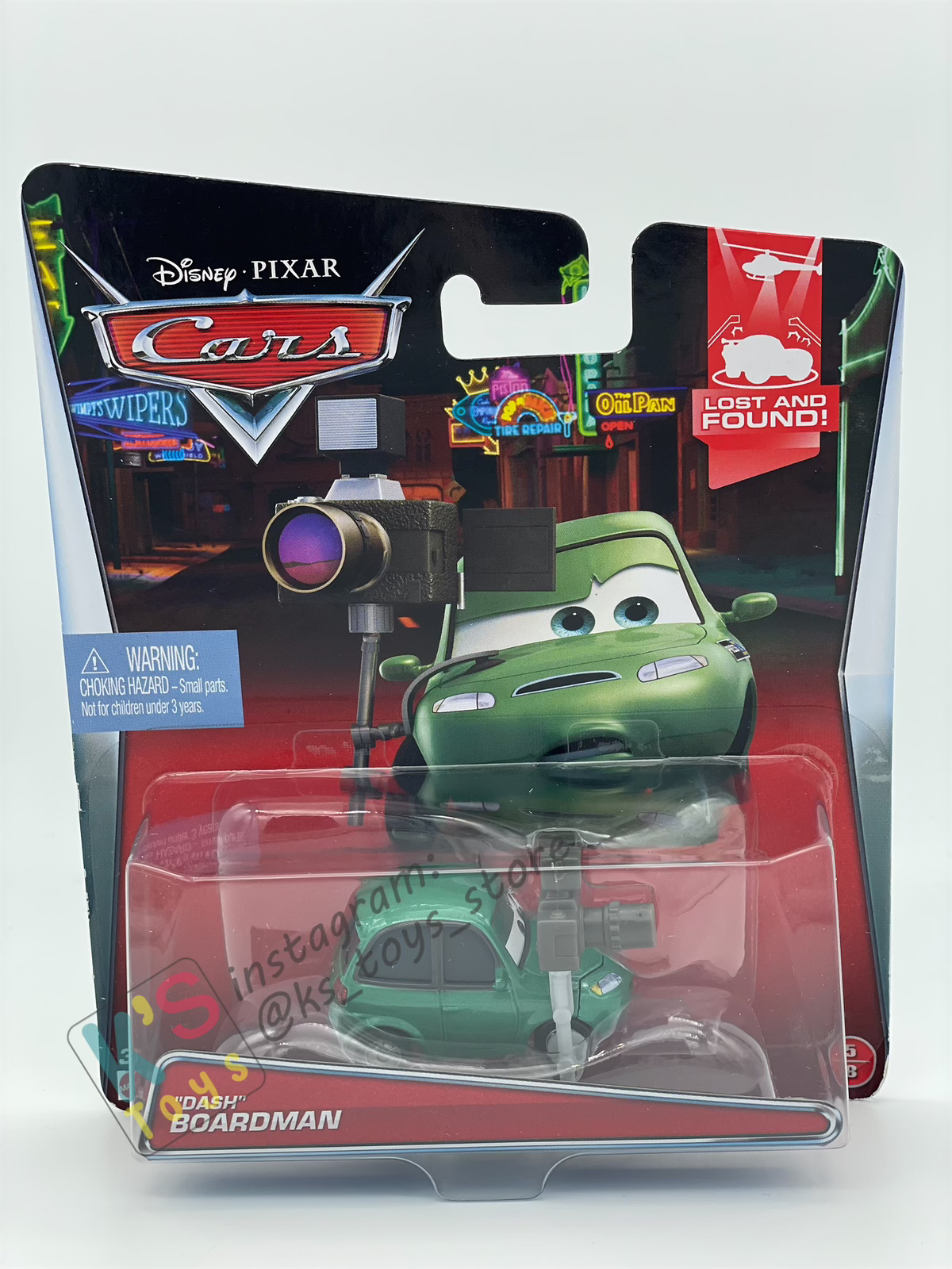 DISNEY PIXAR CARS BY MATTEL - "DASH BOARDMAN" LOST AND FOUND SERIES - BNIP