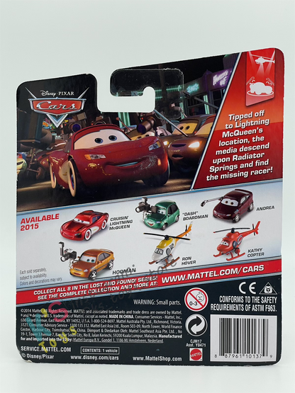 DISNEY PIXAR CARS BY MATTEL - "DASH BOARDMAN" LOST AND FOUND SERIES - BNIP