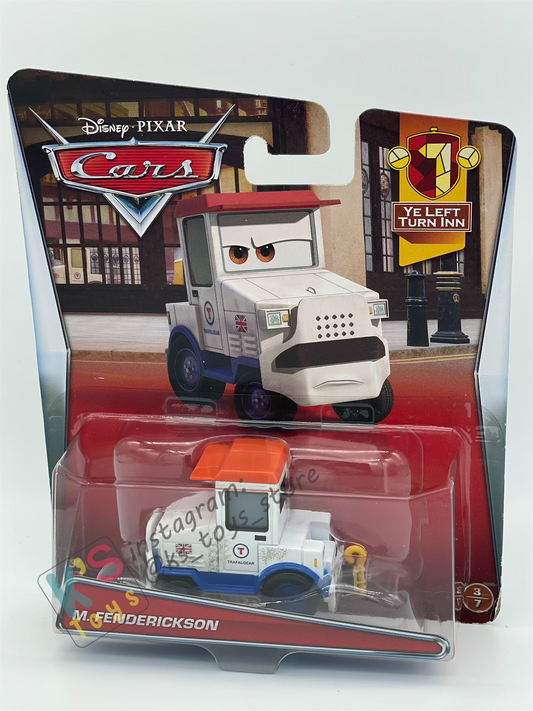 DISNEY PIXAR CARS BY MATTEL - "M. FENDERICKSON" YE LEFT TURN IN SERIES - BNIP