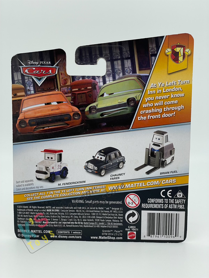 DISNEY PIXAR CARS BY MATTEL - "M. FENDERICKSON" YE LEFT TURN IN SERIES - BNIP