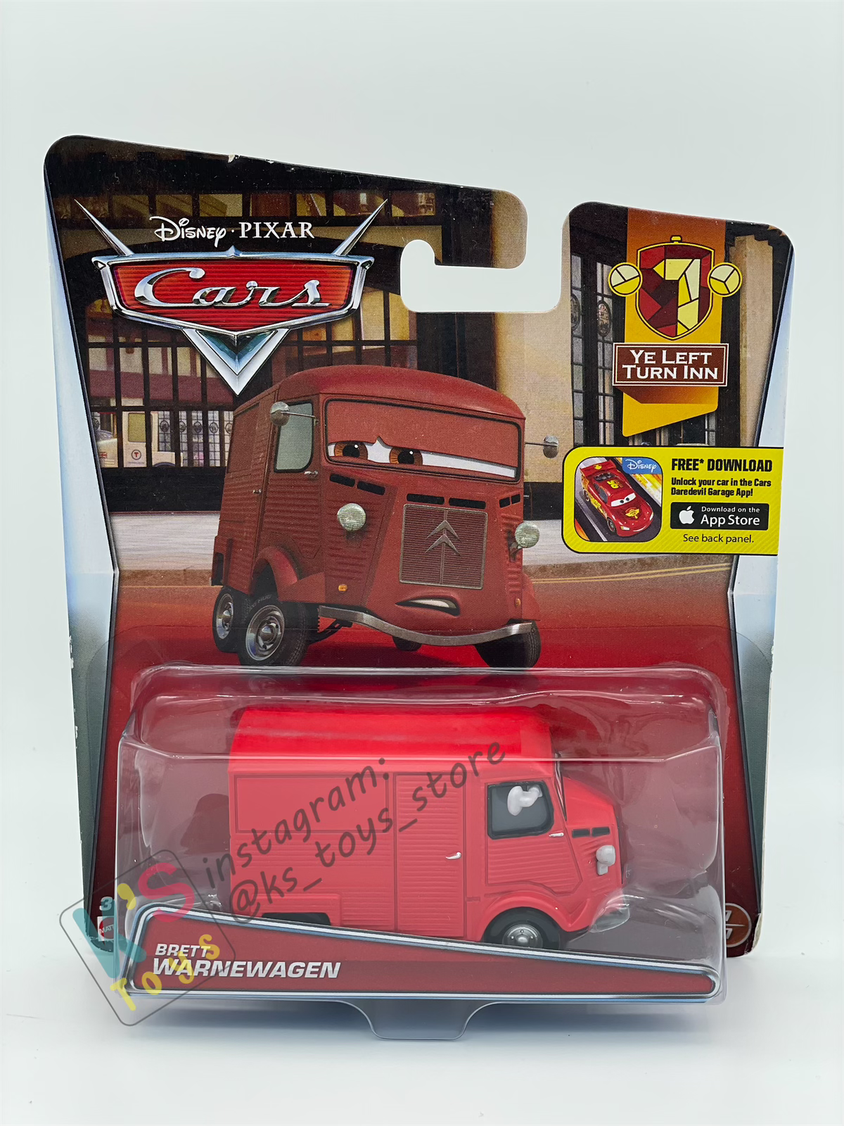 DISNEY PIXAR CARS BY MATTEL - "BRETT WARNEWAGEN" YE LEFT TRUN IN SERIES - BNIP