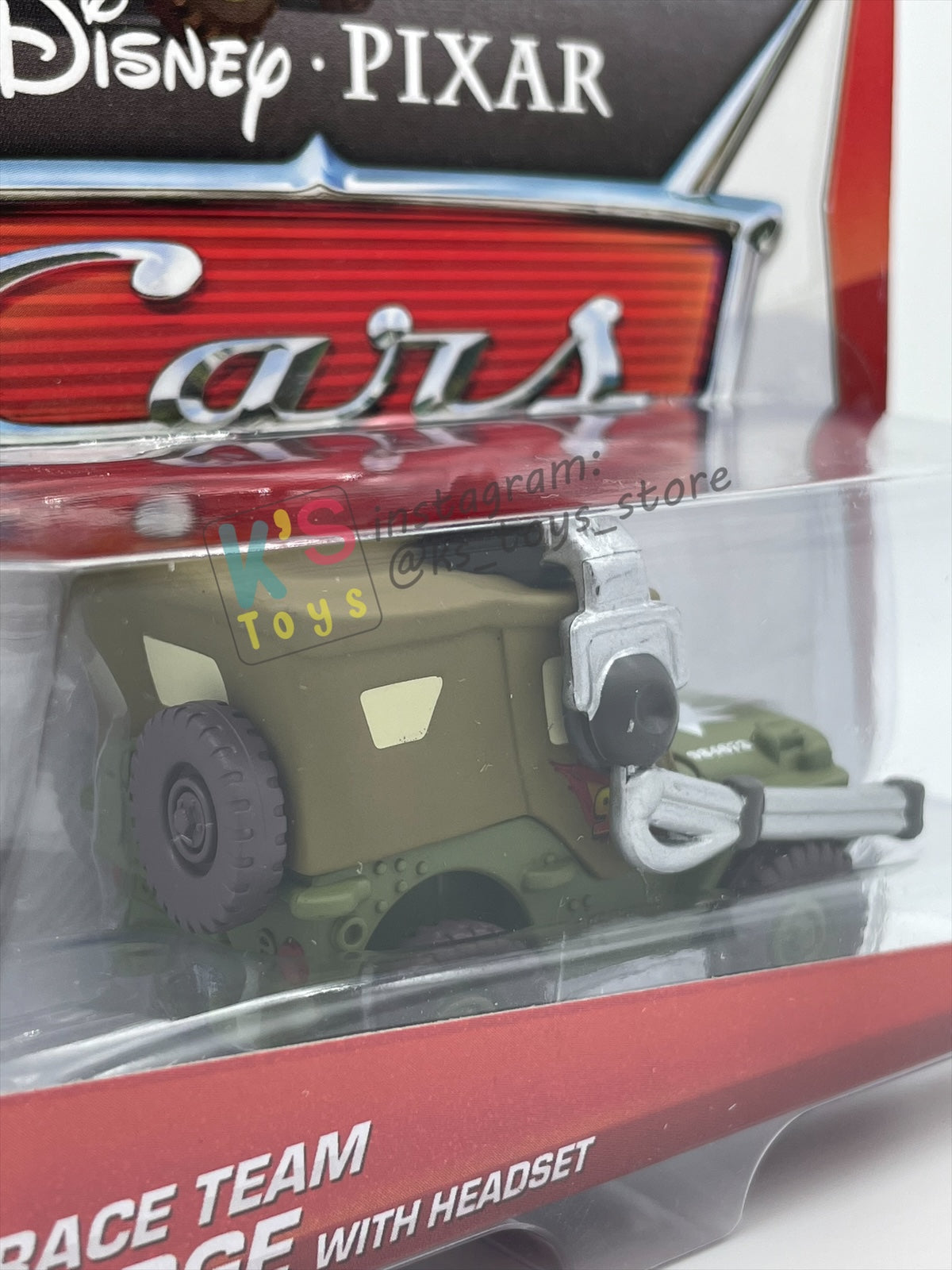 DISNEY PIXAR CARS BY MATTEL, “SARGE RACE TEAM WITH HEADSET" 95 PIT CREW SERIES - BNIP