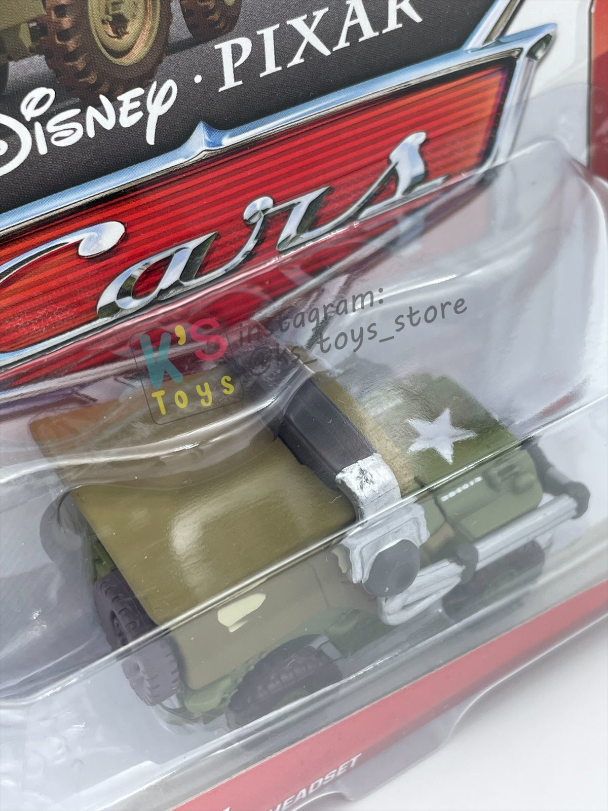 DISNEY PIXAR CARS BY MATTEL, “SARGE RACE TEAM WITH HEADSET" 95 PIT CREW SERIES - BNIP