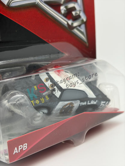 DISNEY PIXAR CARS 1:55 BY MATTEL - "APB BONUS MINI STICKER" - CARS 3, THUNDER HOLLOWS SERIES - BNIP