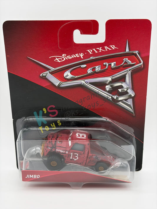 DISNEY PIXAR CARS 1:55 BY MATTEL - "JIMBO" - CARS 3, THUNDER HOLLOWS SERIES - BNIP