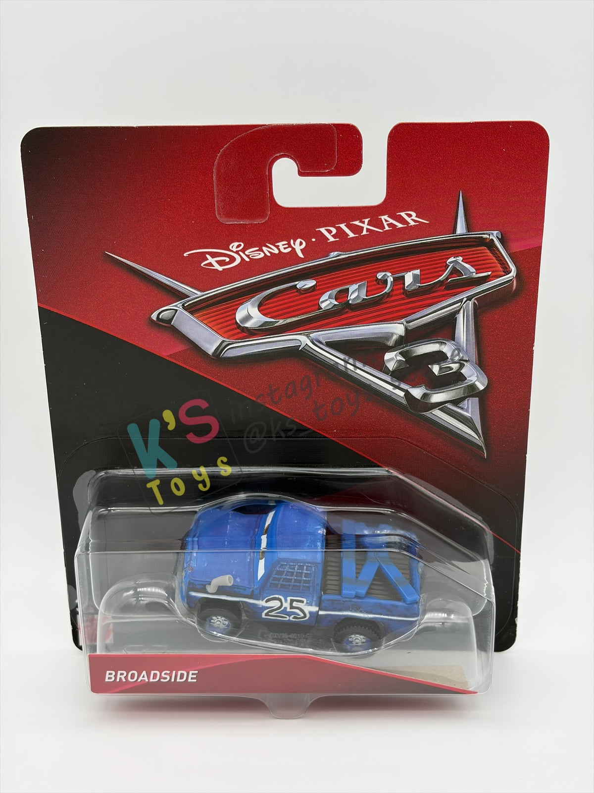 DISNEY PIXAR CARS 1:55 BY MATTEL - "BROADSIDE" - CARS 3, THUNDER HOLLOWS SERIES - BNIP