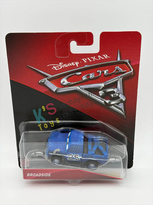 DISNEY PIXAR CARS 1:55 BY MATTEL - "BROADSIDE" - CARS 3, THUNDER HOLLOWS SERIES - BNIP