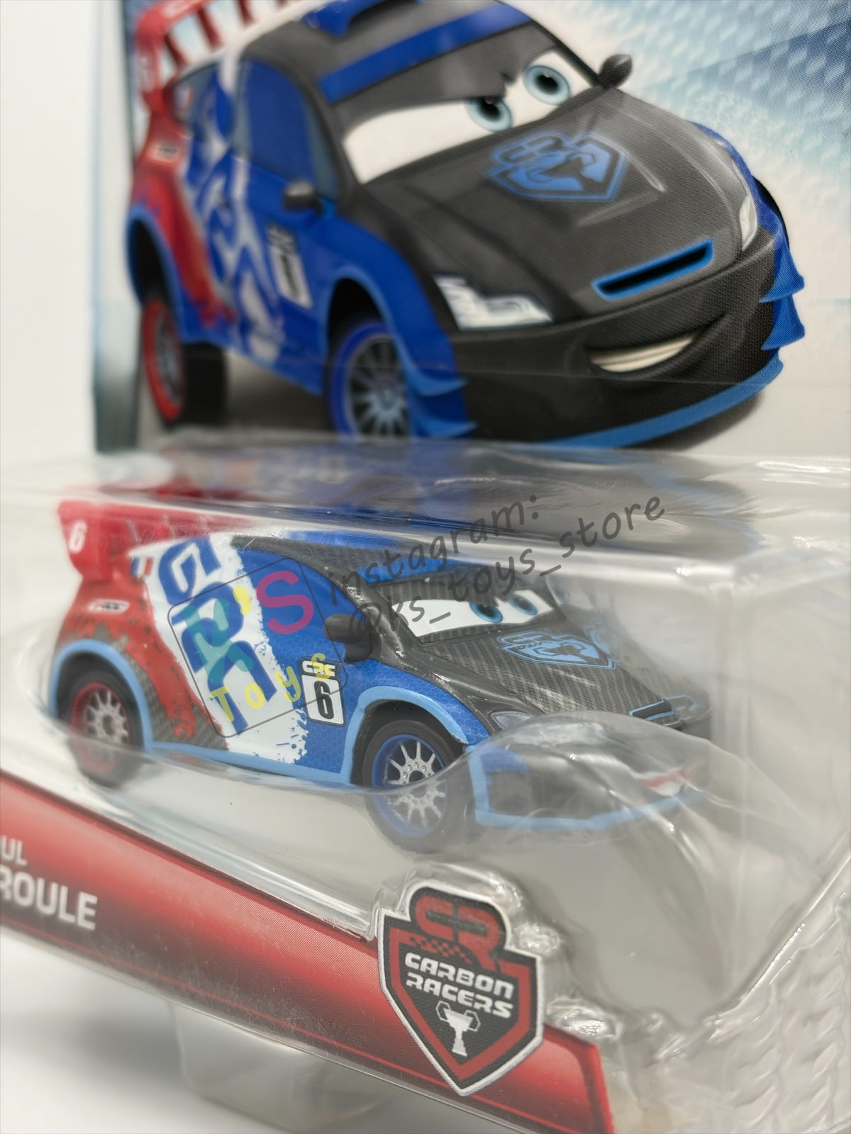 DISNEY PIXAR CARS 1:55 BY MATTEL, "RAOUL CAROULE" CARBON RACERS SERIES - BNIP