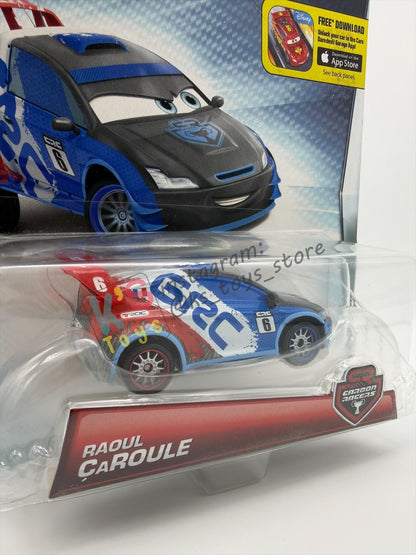 DISNEY PIXAR CARS 1:55 BY MATTEL, "RAOUL CAROULE" CARBON RACERS SERIES - BNIP