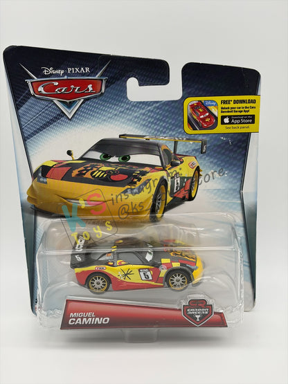 DISNEY PIXAR CARS 1:55 BY MATTEL, "MIGUEL CAMINO" CARBON RACERS SERIES - BNIP