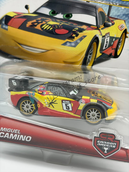 DISNEY PIXAR CARS 1:55 BY MATTEL, "MIGUEL CAMINO" CARBON RACERS SERIES - BNIP