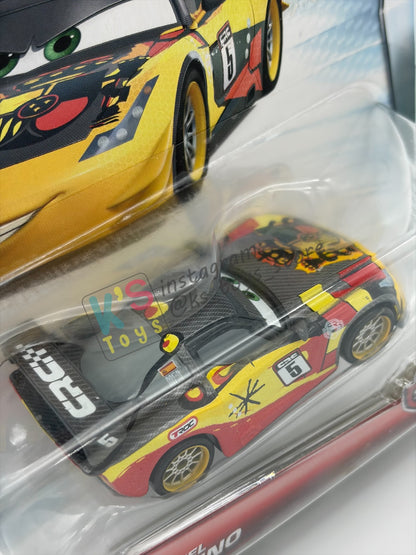 DISNEY PIXAR CARS 1:55 BY MATTEL, "MIGUEL CAMINO" CARBON RACERS SERIES - BNIP