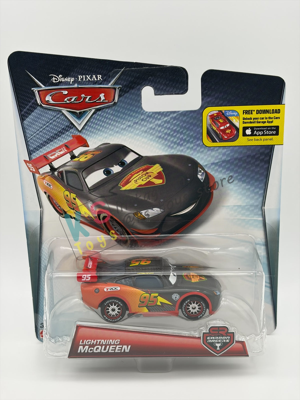 DISNEY PIXAR CARS 1:55 BY MATTEL, "LIGHTNING MCQUEEN " CARBON RACERS SERIES - BNIP