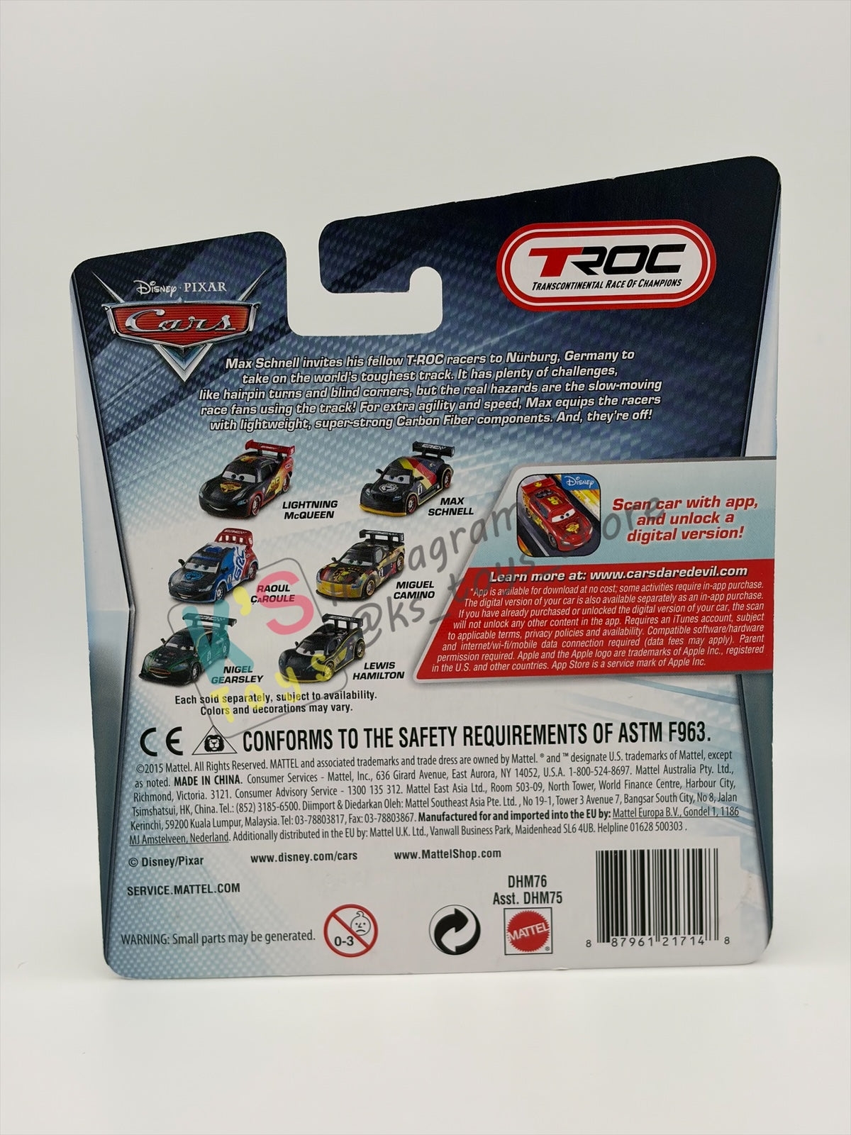 DISNEY PIXAR CARS 1:55 BY MATTEL, "LIGHTNING MCQUEEN " CARBON RACERS SERIES - BNIP