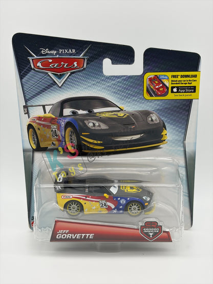 DISNEY PIXAR CARS 1:55 BY MATTEL, "JEFF GORVETTE" CARBON RACERS SERIES - BNIP