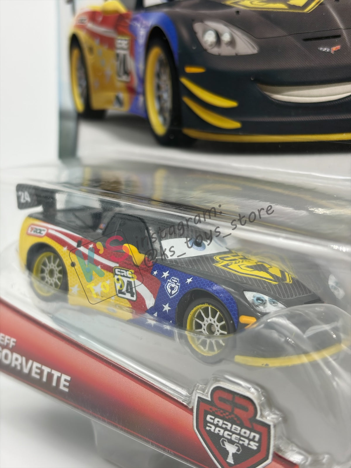 DISNEY PIXAR CARS 1:55 BY MATTEL, "JEFF GORVETTE" CARBON RACERS SERIES - BNIP