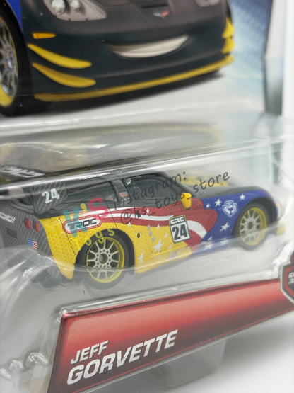 DISNEY PIXAR CARS 1:55 BY MATTEL, "JEFF GORVETTE" CARBON RACERS SERIES - BNIP