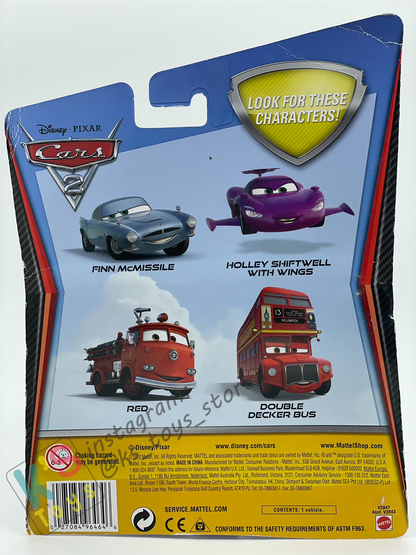 DELUXE DISNEY PIXAR CARS "DOUBLE DECKER BUS #4" CARS 2 - BNIP