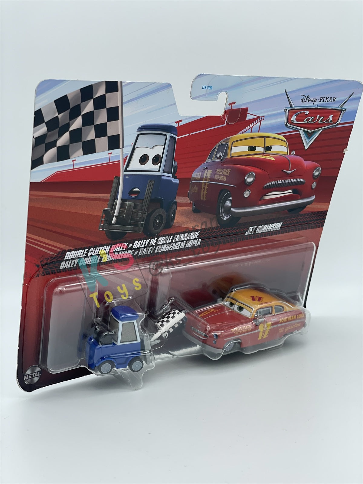 Disney Pixar Cars 1:55 2-Pack by Mattel, DOUBLE CLUTCH DALEY and JET ROBINSON - 2024 RE-RELEASED - BNIP