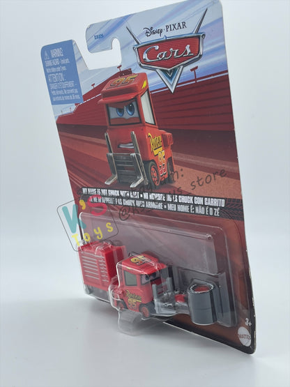 DISNEY PIXAR CARS BY MATTEL 1:55, "MY NAME IS NOT CHUCK WITH CART" - 2024 RE-RELEASED - BNIP