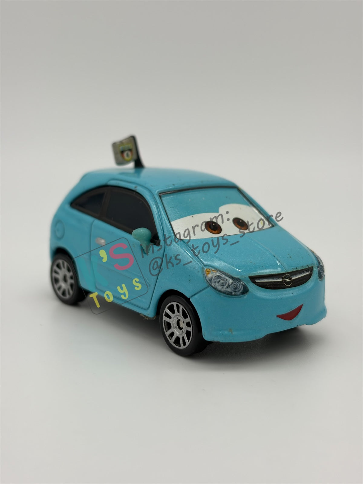 PRE-OWNED / LOOSE DISNEY PIXAR CARS BY MATTEL - "ALLOY HEMBERGER" - CARS 2 95 WGP FANS - NEAR MINT CONDITION - READ DESCRIPTION!!!!!!!!!!!
