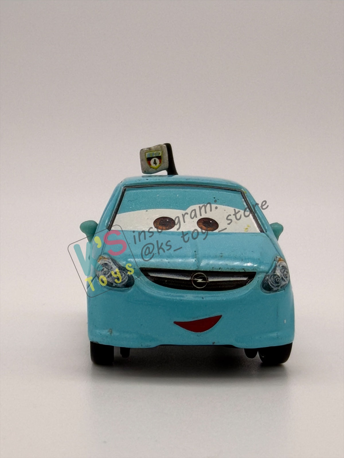 PRE-OWNED / LOOSE DISNEY PIXAR CARS BY MATTEL - "ALLOY HEMBERGER" - CARS 2 95 WGP FANS - NEAR MINT CONDITION - READ DESCRIPTION!!!!!!!!!!!