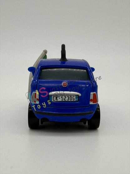PRE-OWNED / LOOSE DISNEY PIXAR CARS BY MATTEL - "ALBERTO" - CARS 2 RACE FAN - NEAR MINT CONDITION - READ DESCRIPTION!!!!!!!!!