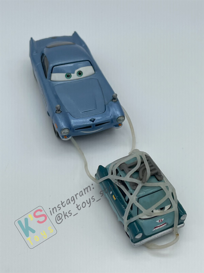 PRE-OWNED / LOOSE DISNEY PIXAR CARS - "CAPTURED PROFESSOR Z AND FINN MCMISSILE" LONDON RESCUE SERIES FROM 12-PACK GIFT SET - MINT CONDITION