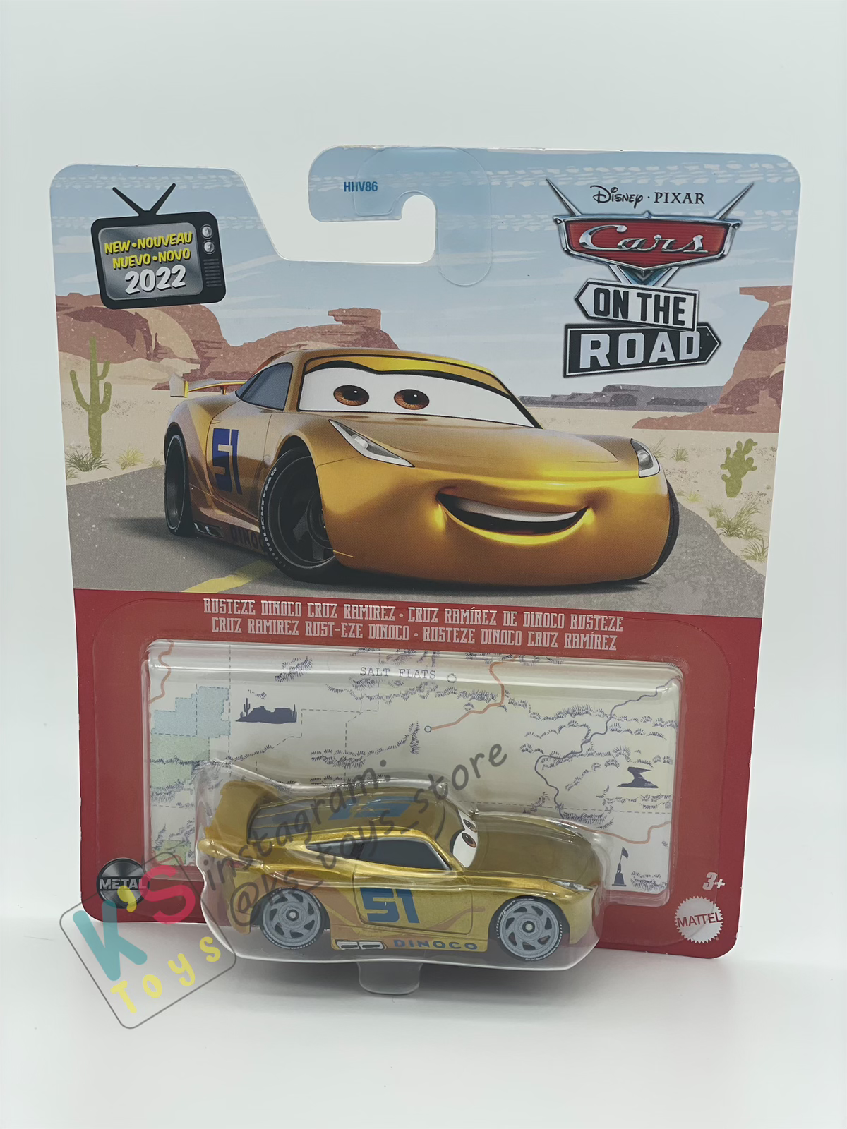 DISNEY PIXAR CARS BY MATTEL, RUSTEZE DINOCO CRUZ RAMIREZ - 2022 RE-RELEASED - BNIP