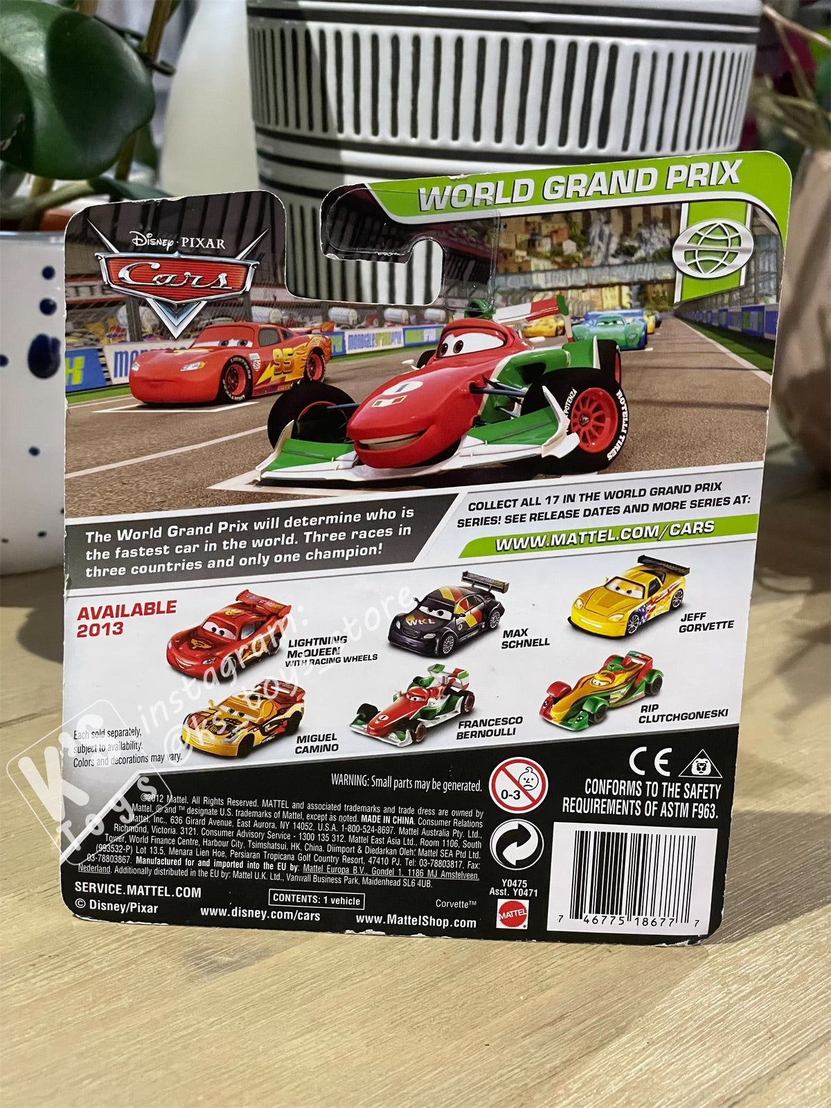 DISNEY PIXAR CARS BY MATTEL, FRANCESCO BERNOULLI - WGP SERIES - BNIP