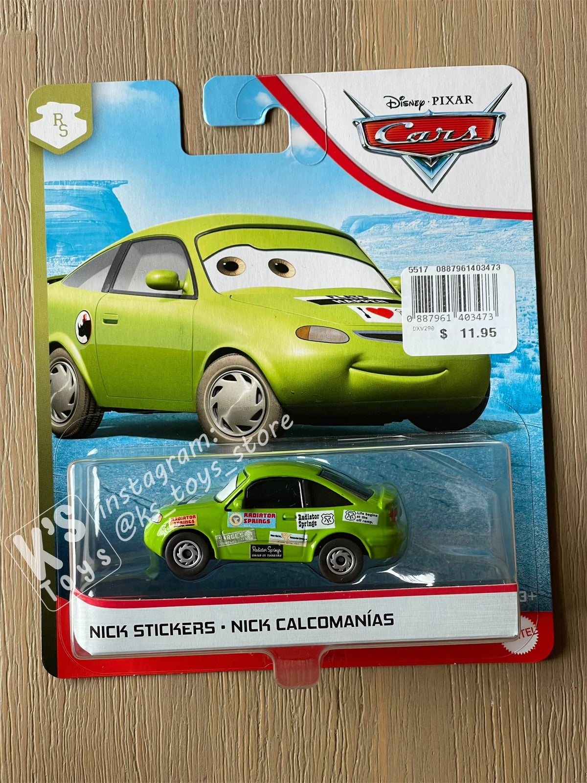 DISNEY PIXAR CARS "NICK STICKER" RADIATOR SPRINGS SERIES - BNIP