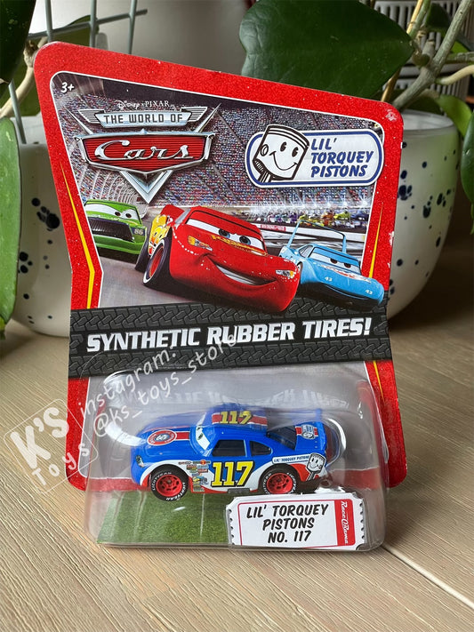 DISNEY PIXAR CARS "LIL’ TORQUEY PISTONS #117" SYNTHETIC RUBBER TIRES - BNIP