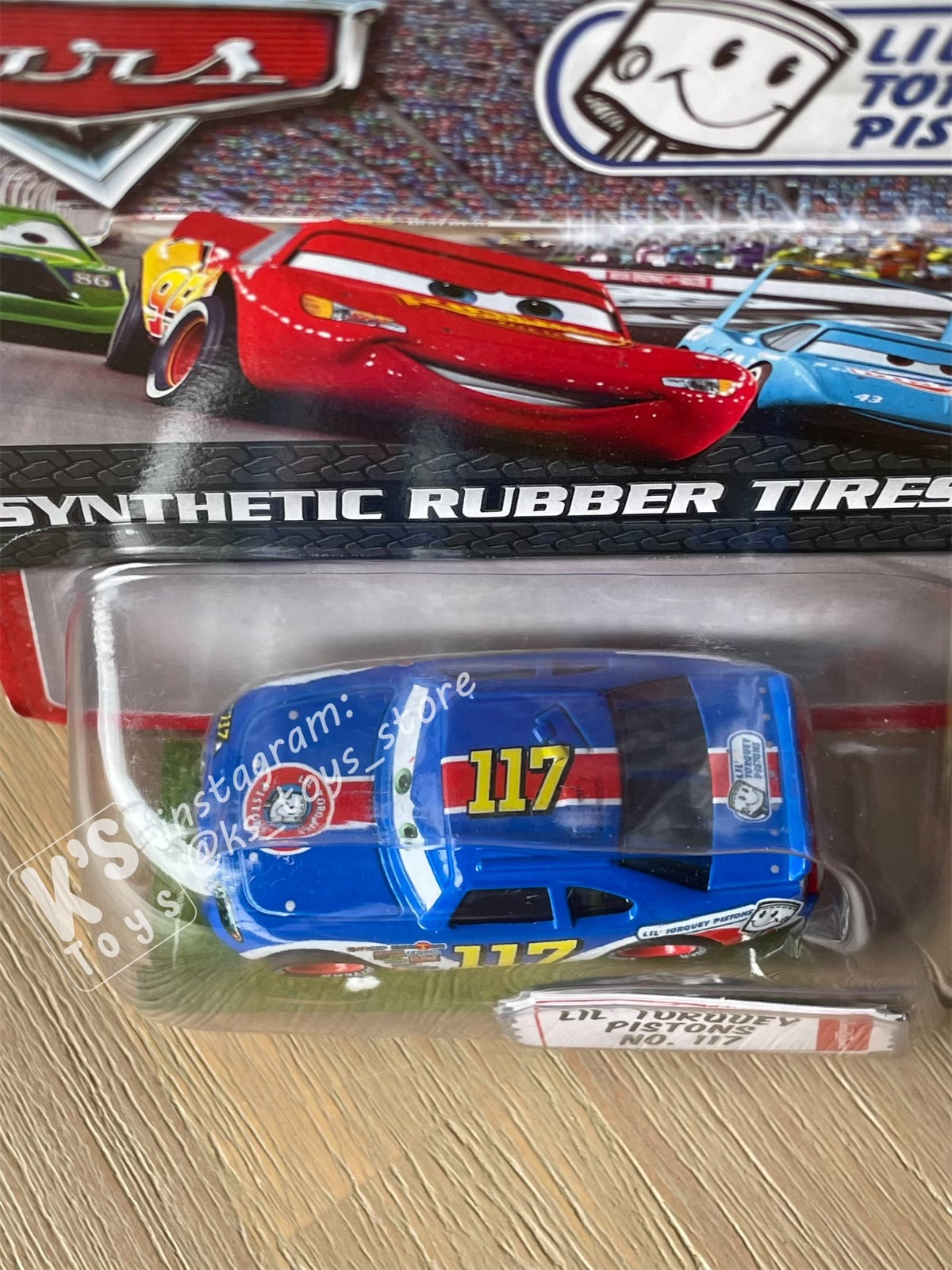 DISNEY PIXAR CARS "LIL’ TORQUEY PISTONS #117" SYNTHETIC RUBBER TIRES - BNIP