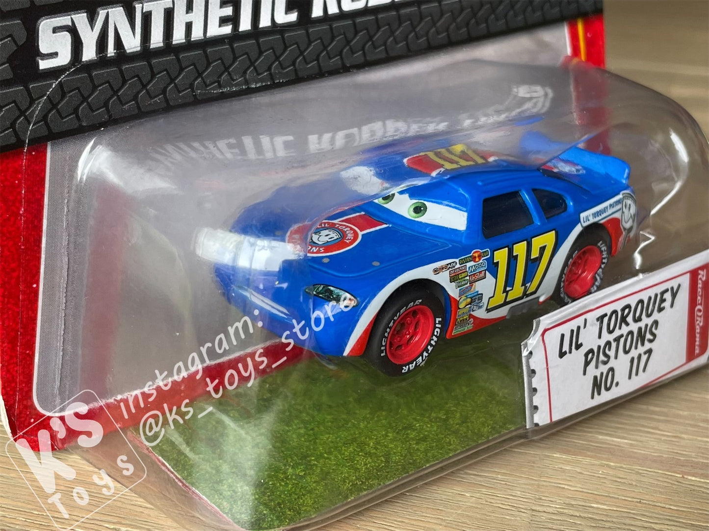 DISNEY PIXAR CARS "LIL’ TORQUEY PISTONS #117" SYNTHETIC RUBBER TIRES - BNIP