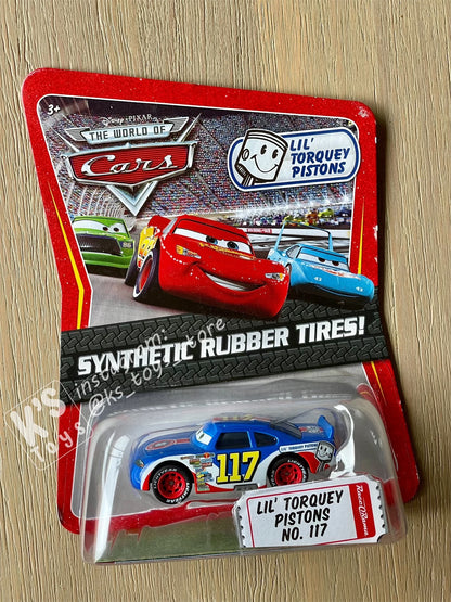 DISNEY PIXAR CARS "LIL’ TORQUEY PISTONS #117" SYNTHETIC RUBBER TIRES - BNIP