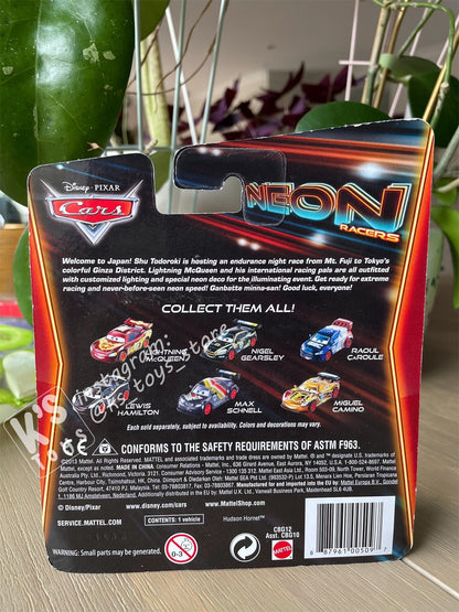 DISNEY PIXAR CARS "NEON LIGHTNING MCQUEEN" EXCLUSIVE METALLIC DECO NEON RACERS - BNIP