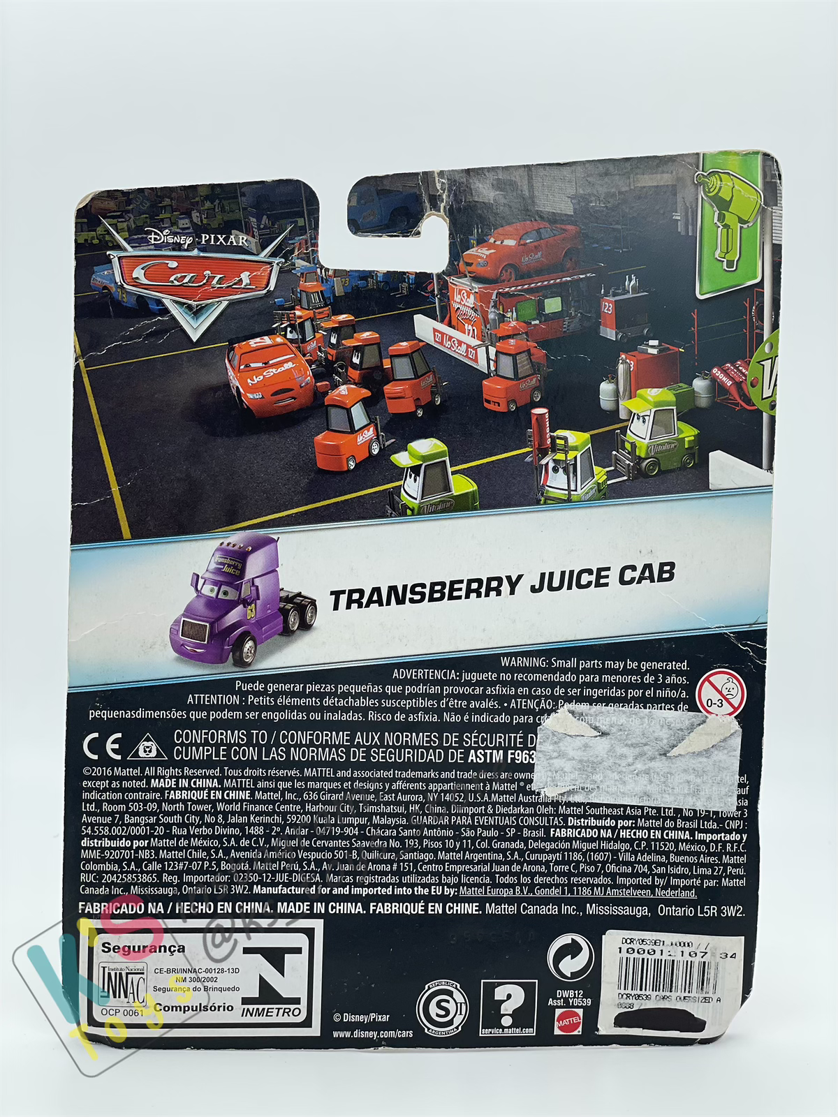 DELUXE DISNEY PIXAR CARS BY MATTEL "TRANSBERRY JUICE CAB" PISTON CUP PIT CREW - BNIP
