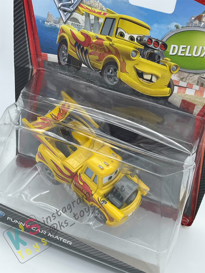 DELUXE DISNEY PIXAR CARS BY MATTEL, "FUNNY CAR MATER (HOT ROD MATER)" - BNIP