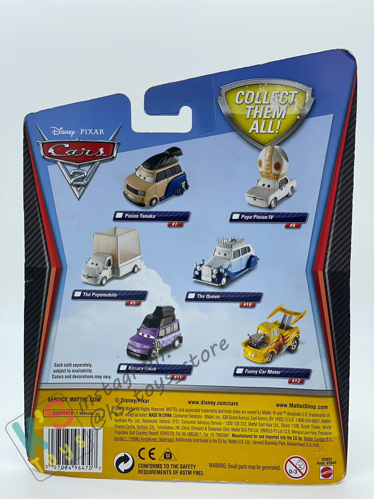 DELUXE DISNEY PIXAR CARS BY MATTEL, "FUNNY CAR MATER (HOT ROD MATER)" - BNIP