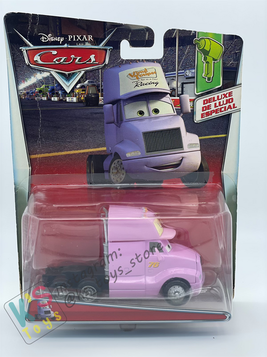 DELUXE DISNEY PIXAR CARS BY MATTEL "VINYL TOUPEE CAB" PISTON CUP PIT CREW - BNIP