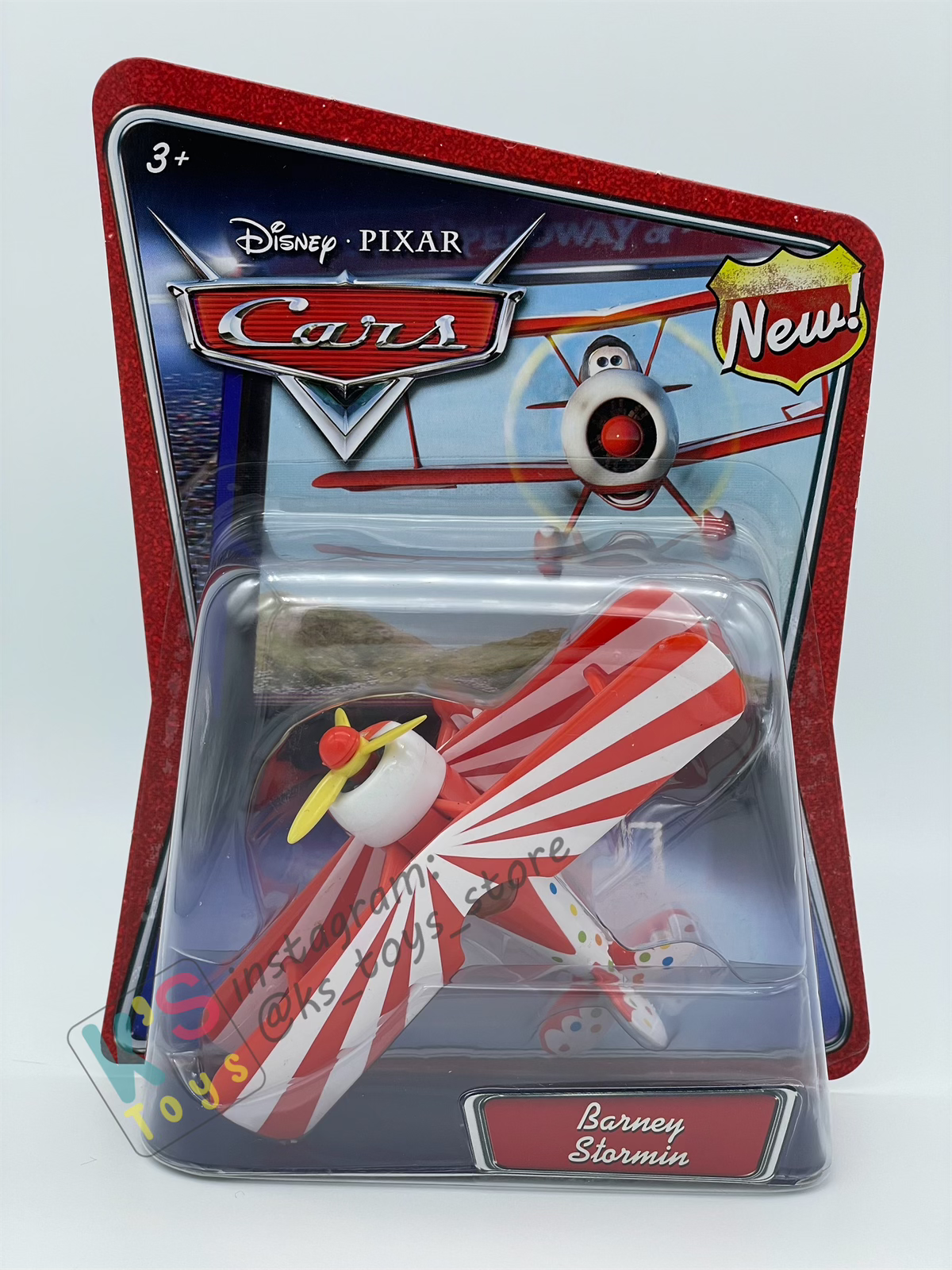 DISNEY PIXAR CARS BY MATTEL 1:55, BARNEY STORMIN (PLASTIC WINGS) - WALMART SERIES - BNIP