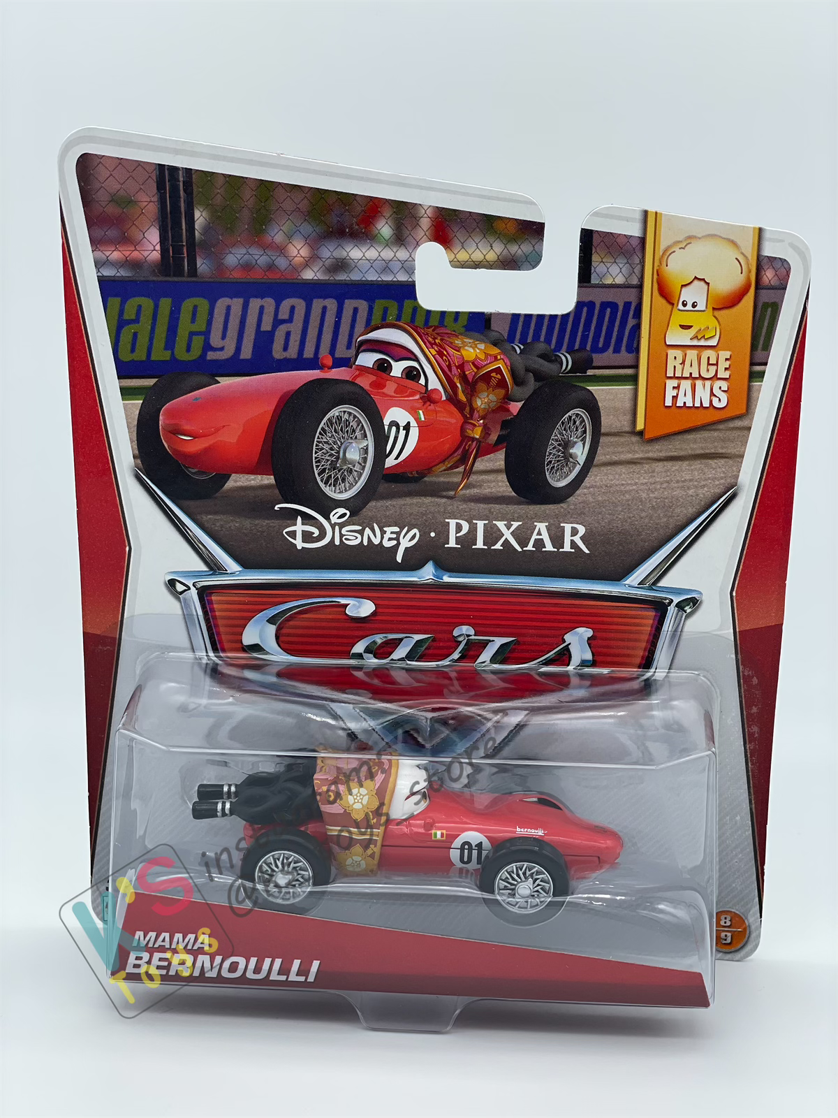 DISNEY PIXAR CARS BY MATTEL, “MAMA BERNOULLI" RACE FANS SERIES - BNIP