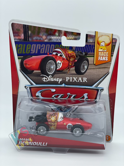 DISNEY PIXAR CARS BY MATTEL, “MAMA BERNOULLI" RACE FANS SERIES - BNIP