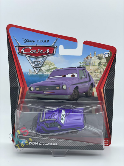 DISNEY PIXAR CARS BY MATTEL, DON CRUMLIN (GREEN EYES) - CARS 2 SERIES - BNIP