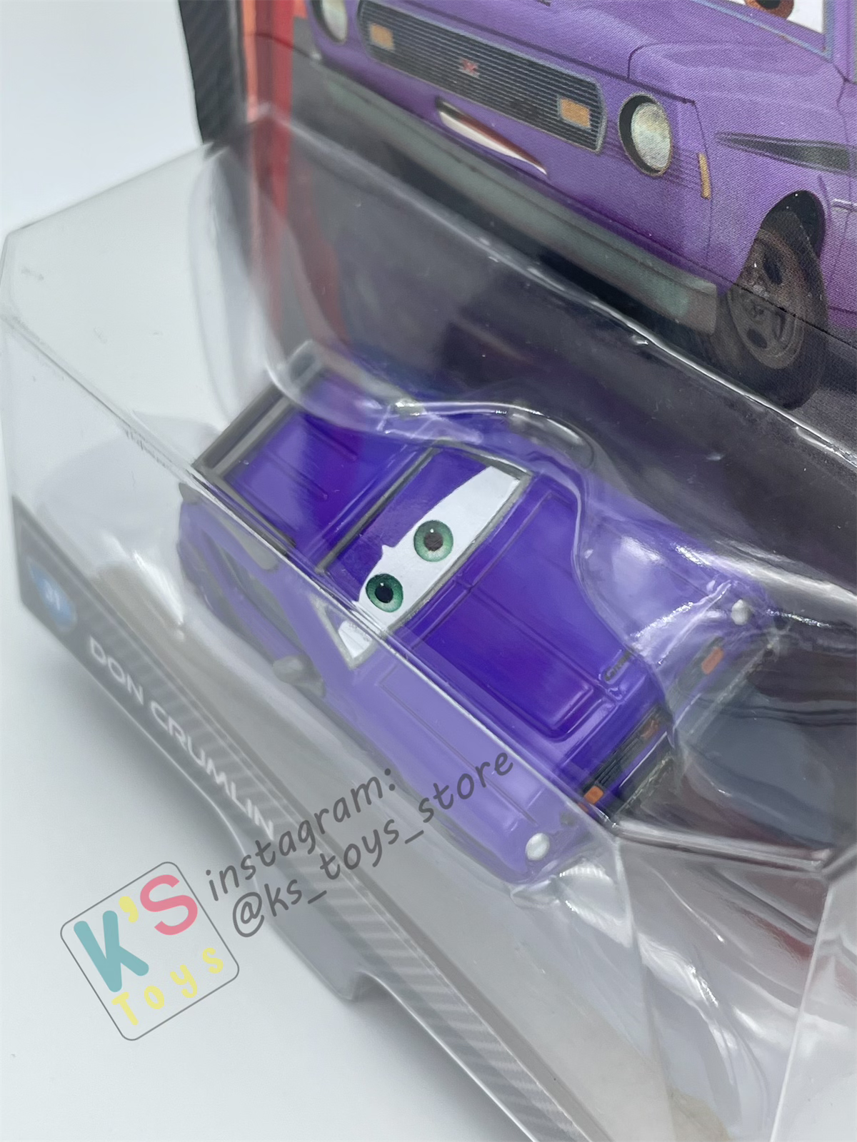 DISNEY PIXAR CARS BY MATTEL, DON CRUMLIN (GREEN EYES) - CARS 2 SERIES - BNIP